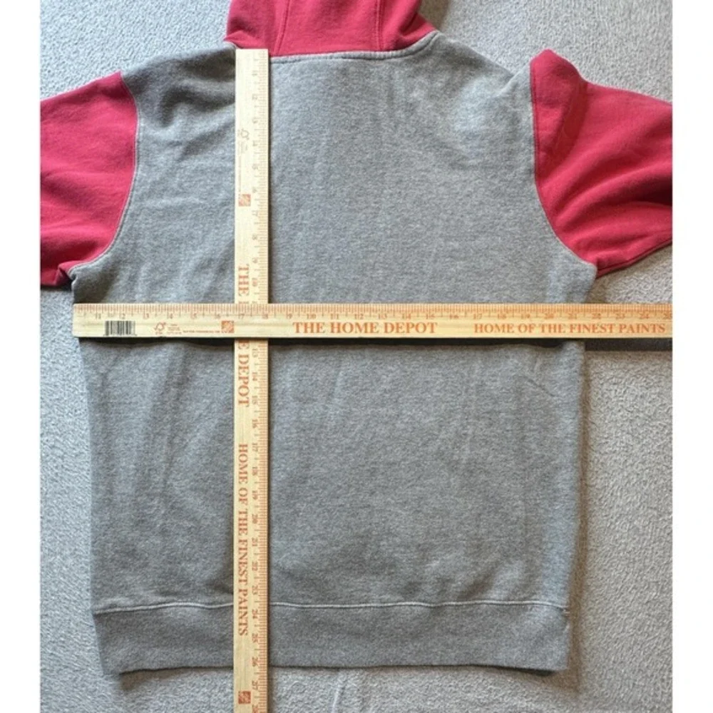 Ariat Hoodie Womens Large Gray Red Pullover Fleece Kangaroo Pocket Colorblock - Picture 9 of 13